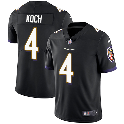 Nike Ravens #4 Sam Koch Black Alternate Men's Stitched NFL Vapor Untouchable Limited Jersey - Click Image to Close